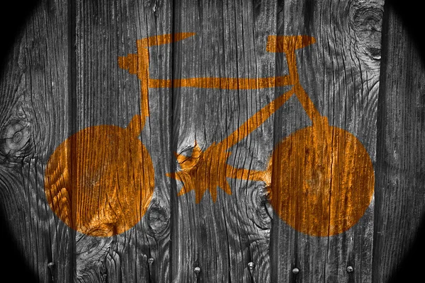 Symbole bicyclette orange — Photo