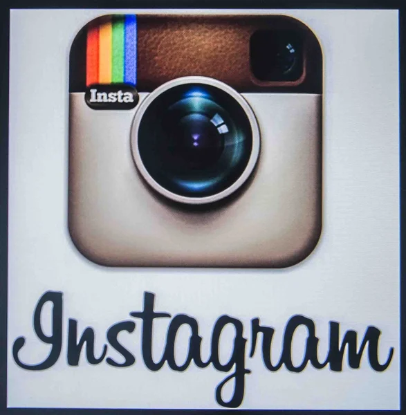 Instagram logotipo da câmera impressa — Fotografia de Stock