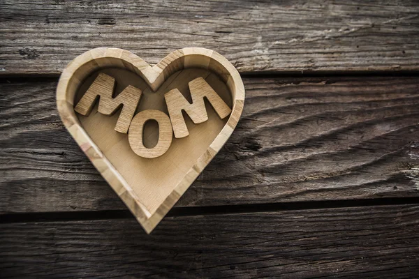 Mom  word in  Deep heart. — Stock Photo, Image