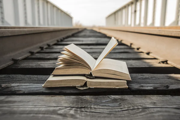 Zwei alte Retro-Vintage gebrauchtes Buch liegen auf Holzschwellen von r lizenzfreie Stockbilder