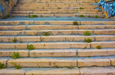  Granit merdiven graffiti ile perspektif içinde