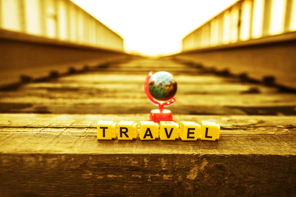 Word travel from yellow letters — Stock Photo, Image