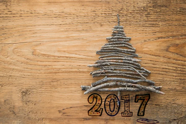 Christmas  Tree made of  dry Sticks — Stock Photo, Image
