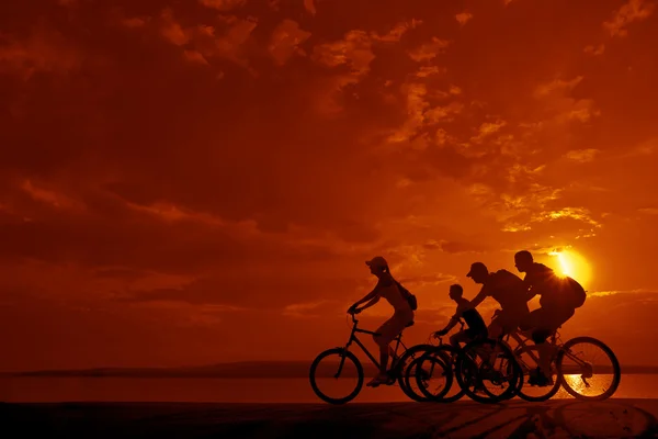 Σπορ φίλους στα ποδήλατα — Φωτογραφία Αρχείου