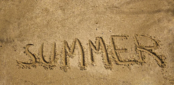 Wort Sommer geschrieben — Stockfoto