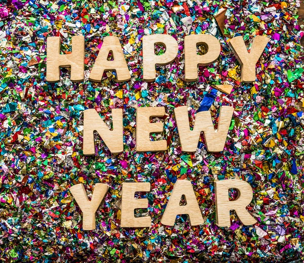 Щасливий новий рік текст — стокове фото
