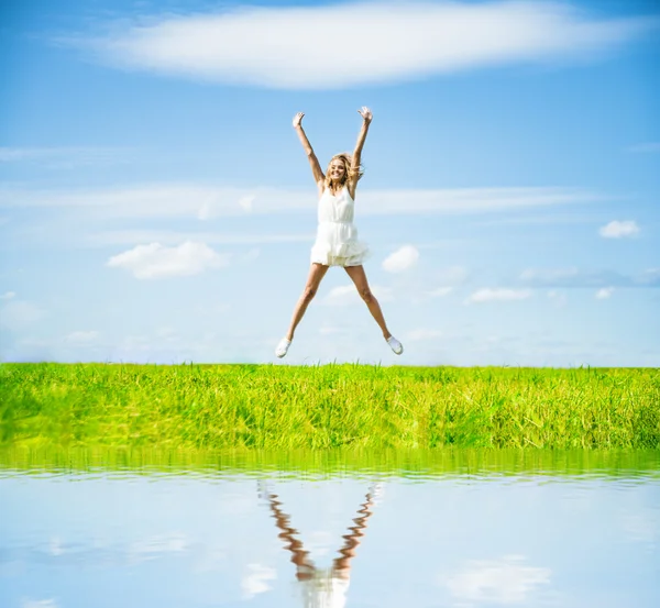 Woman Jumping for Joy