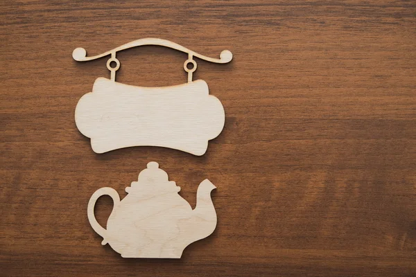 Teapot sign  and blank signboard — Stock Photo, Image