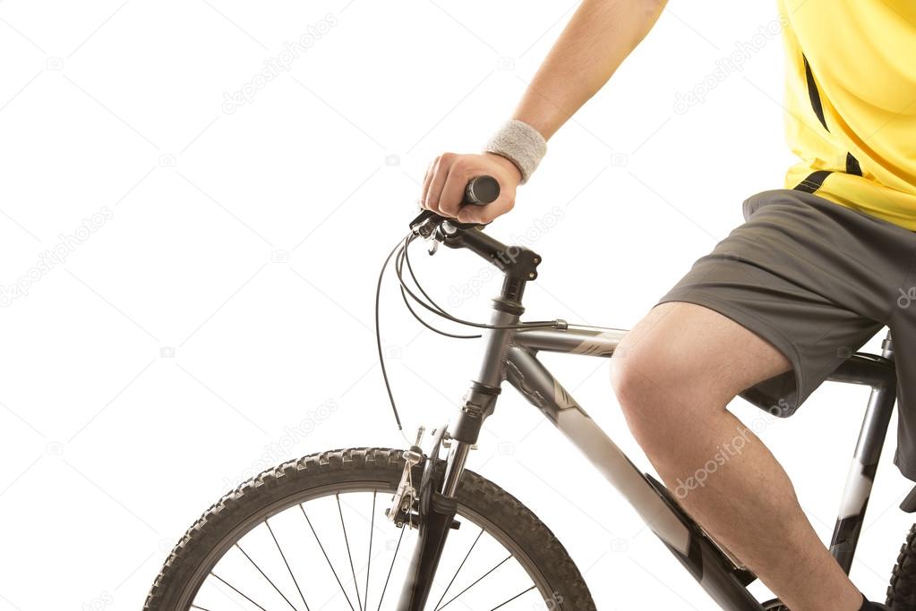 cyclist man with on mountain bike