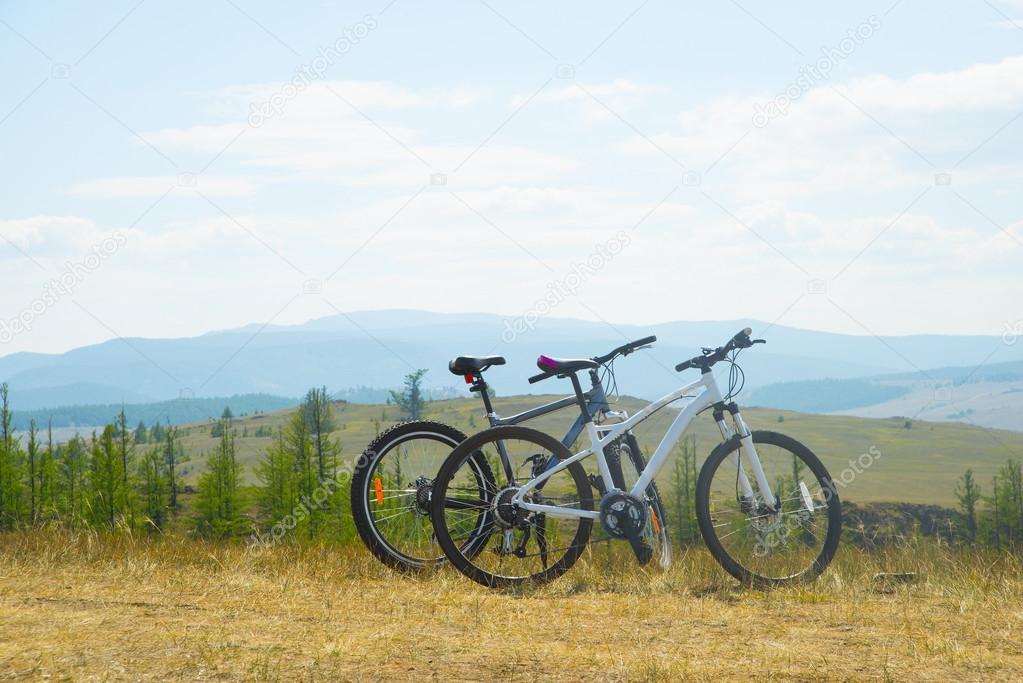 landscape with a couple of bikes  