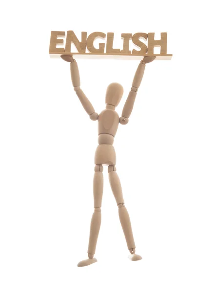 Figure holding english  word. — Stock Photo, Image