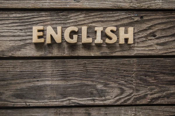 Palavra Inglês de letras de madeira . — Fotografia de Stock