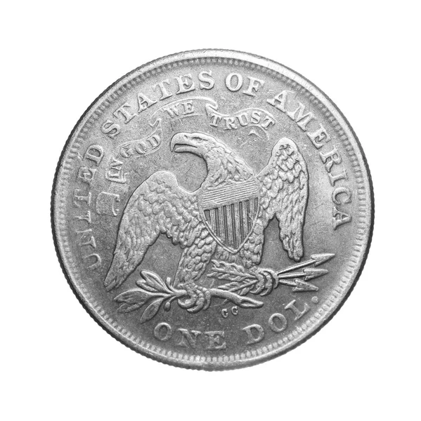 1 銀米国ドルをコインします。 — ストック写真