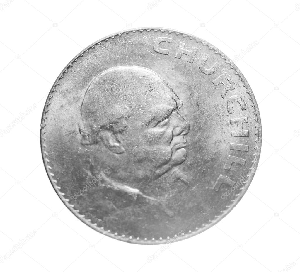 coin with portrait of winston churchill