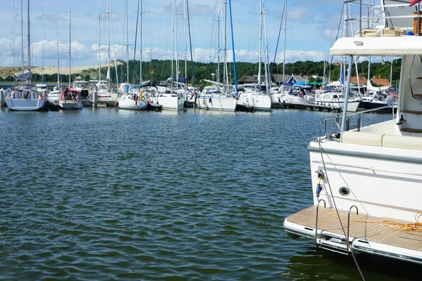 Yachts Estacionamento Porto Mar Báltico Nida Lituânia — Fotografia de Stock