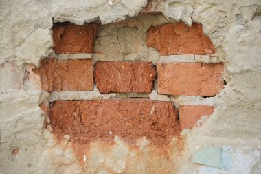 Duvarın arkası tuğla. resmi kapat.