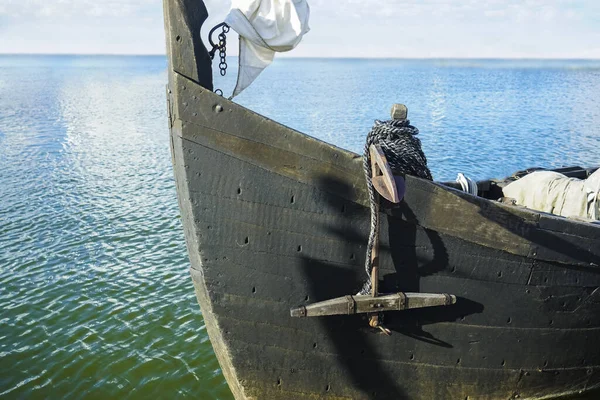 Close Afbeelding Van Een Anker Van Een Zeilboot — Stockfoto