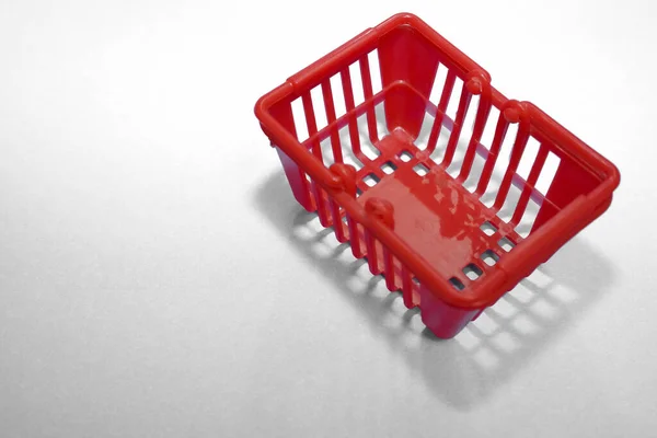 Empty Plastic Shopping Basket Isolated Top View — Stock Photo, Image