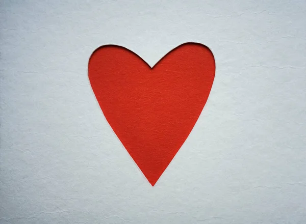 Paper Red Heart Cut Paper Isolated Background — Stock Photo, Image