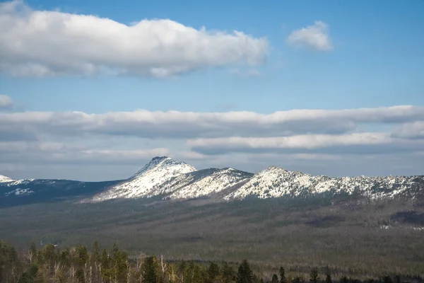 Zimní Krajina Panorama Zasněženého Lesa Jak Vidět Vrcholu Hory Jižní — Stock fotografie
