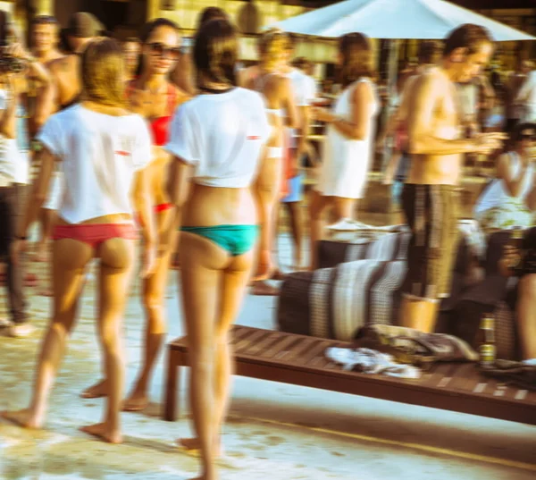 Thailand Phuket November 2014 Sexy Meisjes Genieten Strand Partij Wazig — Stockfoto
