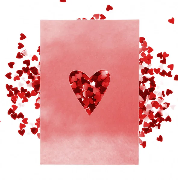 Tarjeta Felicitación Vacía Sin Texto Febrero Feliz Día San Valentín — Foto de Stock