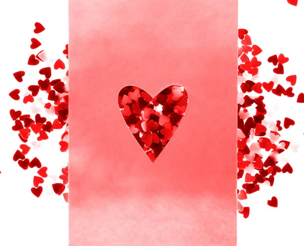 Tarjeta Felicitación Vacía Sin Texto Febrero Feliz Día San Valentín —  Fotos de Stock