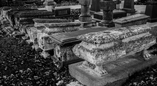 Tumbas Antiguo Cementerio Del Cristianismo Moscú Rusia Necrópolis Del Monasterio — Foto de Stock