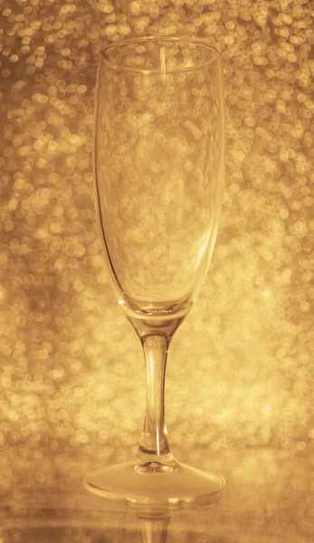 One Empty Wine Glasses Bokeh Background — Stock Photo, Image