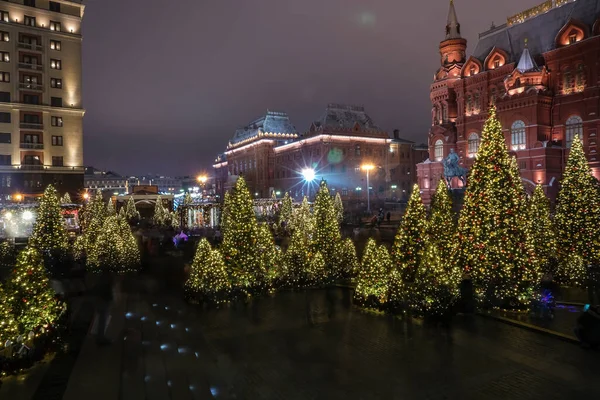 Weihnachten Moskau Russland Roter Platz Denkmal Für Schukow Und Das — Stockfoto