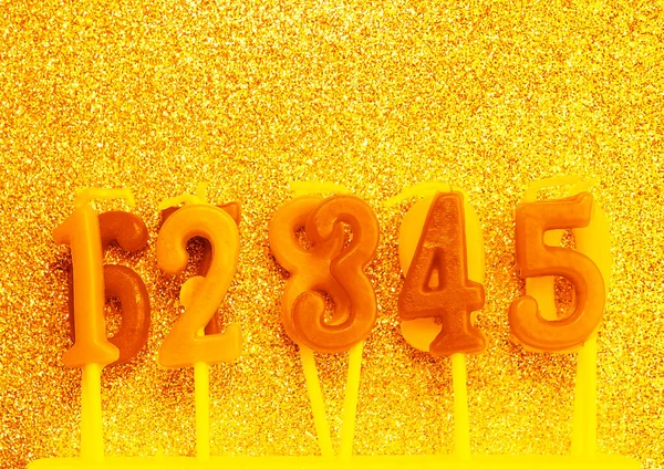 Velas Coloridas Número Isolado Feliz Aniversário — Fotografia de Stock