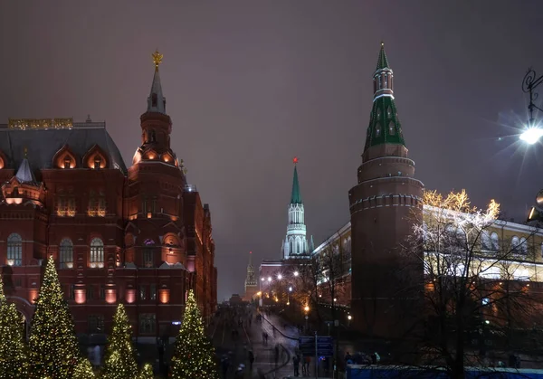 Christmas Moscow City Russia Red Square Lenin Mausoleum Building Historical — Stock Photo, Image