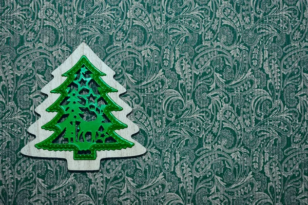 Símbolo Árvore Natal Verde Veados Estrelas Dentro Feliz Ano Novo — Fotografia de Stock