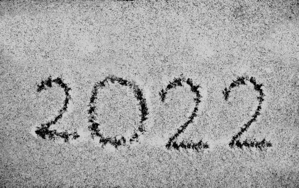 雪の碑文2022 ハッピーニューイヤー 休日の背景 トップビュー — ストック写真