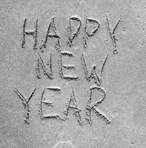 Happy New Year 2022 Beach Happy New Year Concept Handwriting — стоковое фото