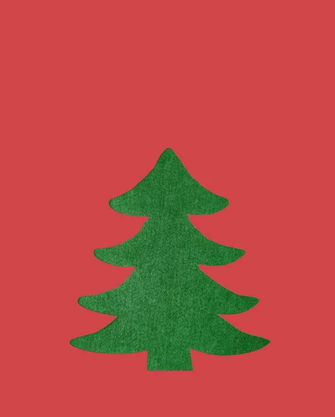 Green Jeans Stoff Form Von Weihnachtsbaum 2021 Frohes Neues Jahr — Stockfoto
