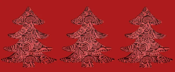 Три Візерунки Вигляді Ялинки Щасливого Нового Року Веселого Різдва — стокове фото