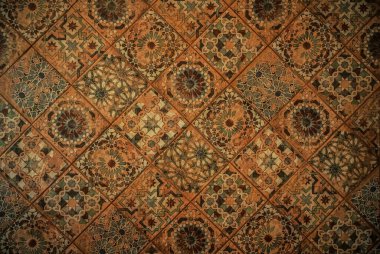 Fas fayans arka planı. Geleneksel süslemeli Portekiz dekoratif azulejos fayansları