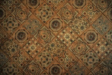 Fas fayans arka planı. Geleneksel süslemeli Portekiz dekoratif azulejos fayansları
