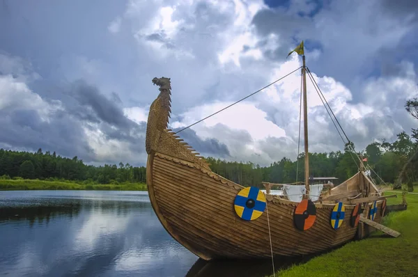 Longship Viking Longboat Drakkar Boat Viking Transport Ship — Stock Photo, Image