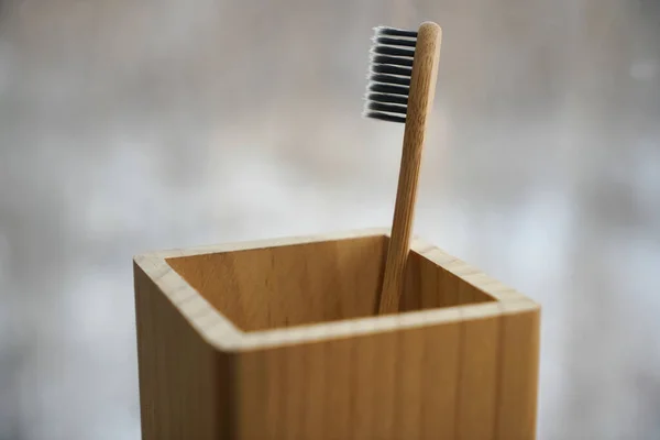 Organic Bamboo Tooth Brush Personal Fresh Biodegradable Plastic Free Product — Stock Photo, Image