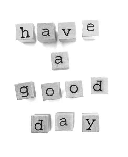Haben Sie Einen Guten Tag Mit Holzbuchstaben Spielstil Geschrieben Auf — Stockfoto