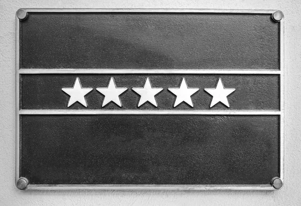 Clasificación Estrellas Hotel Cinco Estrellas Letrero Hotel Cinco Estrellas Lujo — Foto de Stock