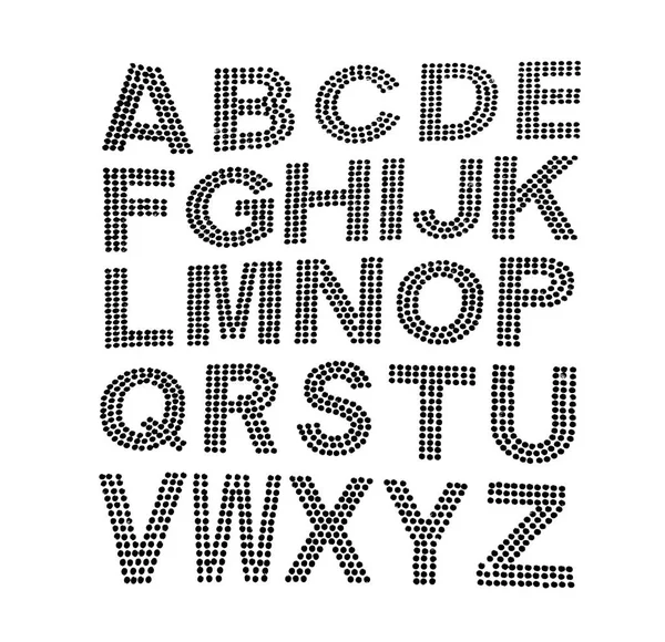 英语字母表由黑点制成 与白色背景隔离 大写字母大写字母集 — 图库照片