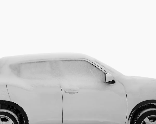 Karda Donmuş Araba Camı Cam Arka Plan Karla Kaplı Donmuş — Stok fotoğraf