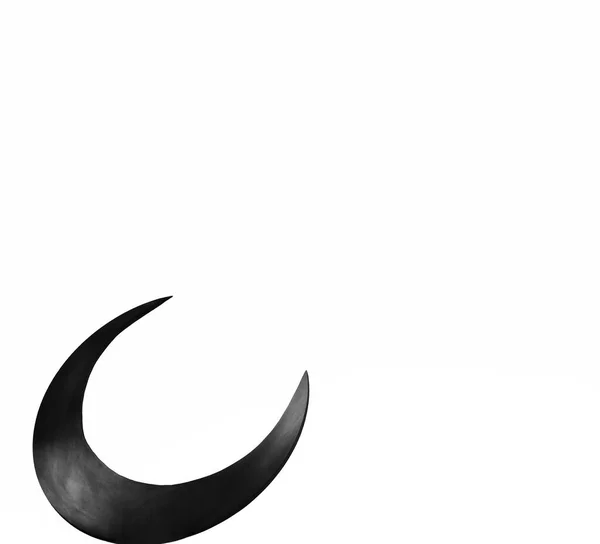 Železný Rezavý Symbol Měsíce Izolovaný Pozadí Prázdné Místo Pro Kopie — Stock fotografie