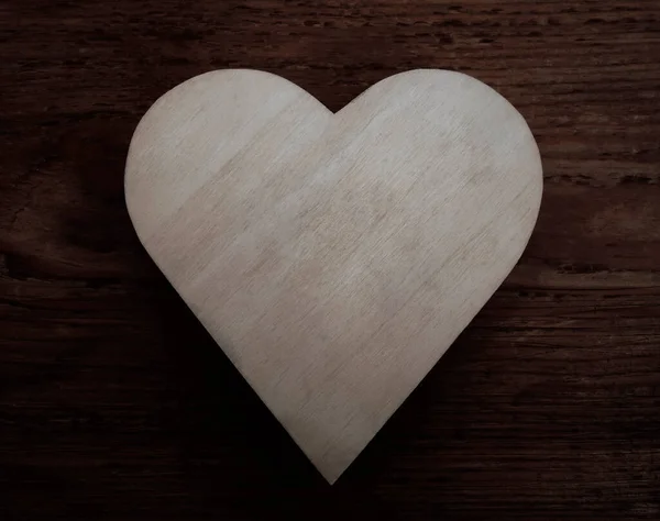 Fondo Forma Corazón Madera Feliz Día San Valentín Febrero — Foto de Stock