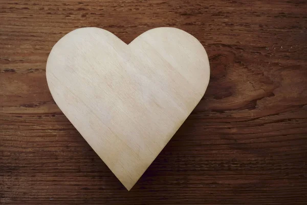 Wooden Heart Shape Background Happy Valentines Day 14Th February — Stock Photo, Image