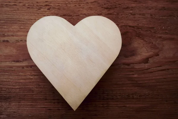 Tahta Kalp Şeklinde Arka Plan Sevgililer Günün Kutlu Olsun Şubat — Stok fotoğraf