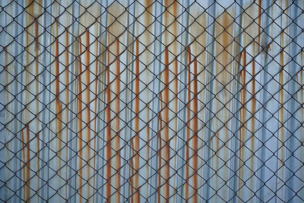 Σχήματα Φράχτη Χάλυβα Υφή Παλιό Σκουριασμένο Φόντο Ψευδαργύρου Σκουριασμένο Μέταλλο — Φωτογραφία Αρχείου